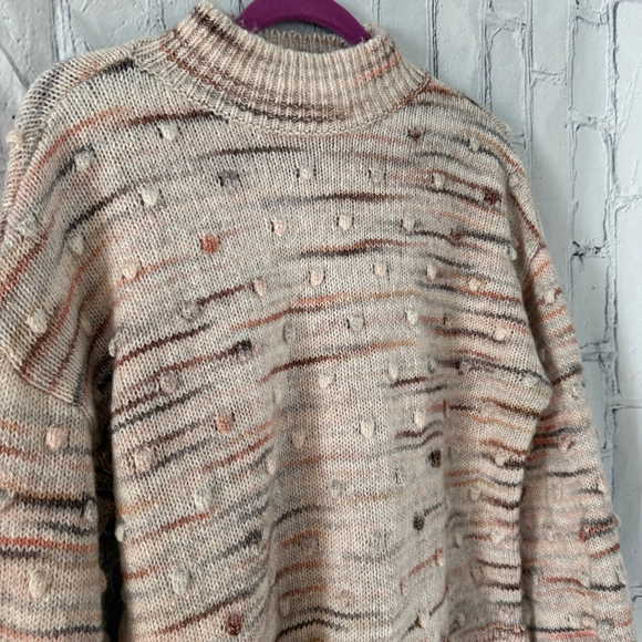 LOFT wool-blend Mock Neck Popcorn Stripe Sweater - Picture 5 of 8